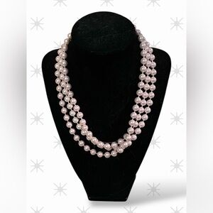 Vintage Pale Pink Beaded Necklace